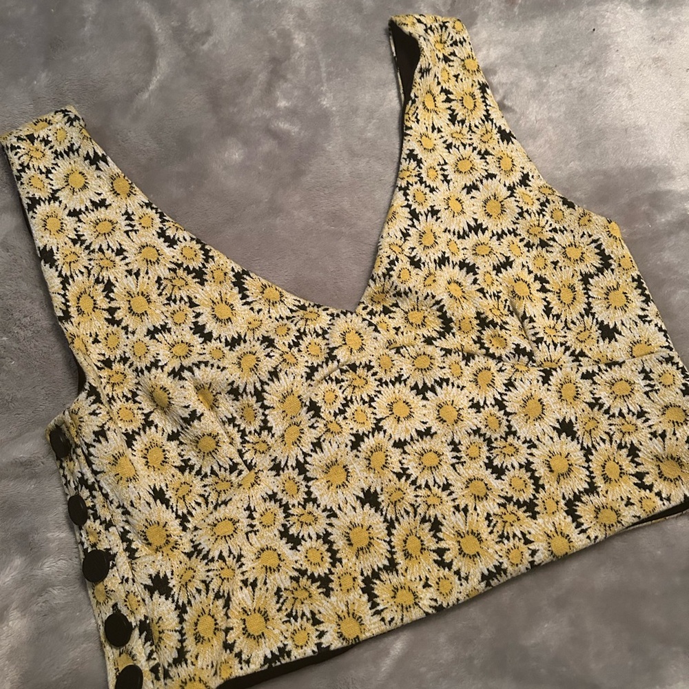 Anthropologie Sunflower Print Tank Top